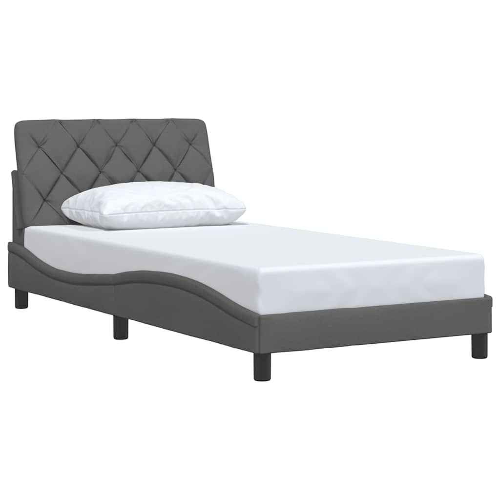 vidaXL Bettgestell ohne Matratze Dunkelgrau 100x200 cm Stoff