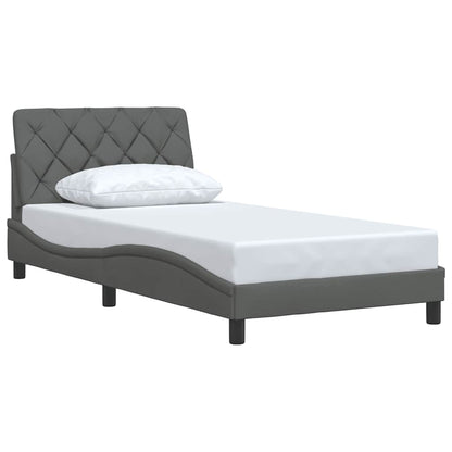 vidaXL Bettgestell ohne Matratze Dunkelgrau 100x200 cm Stoff