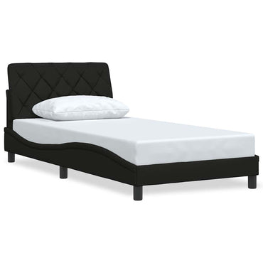 vidaXL Cadre de lit sans matelas Noir 100x200 cm Tissu