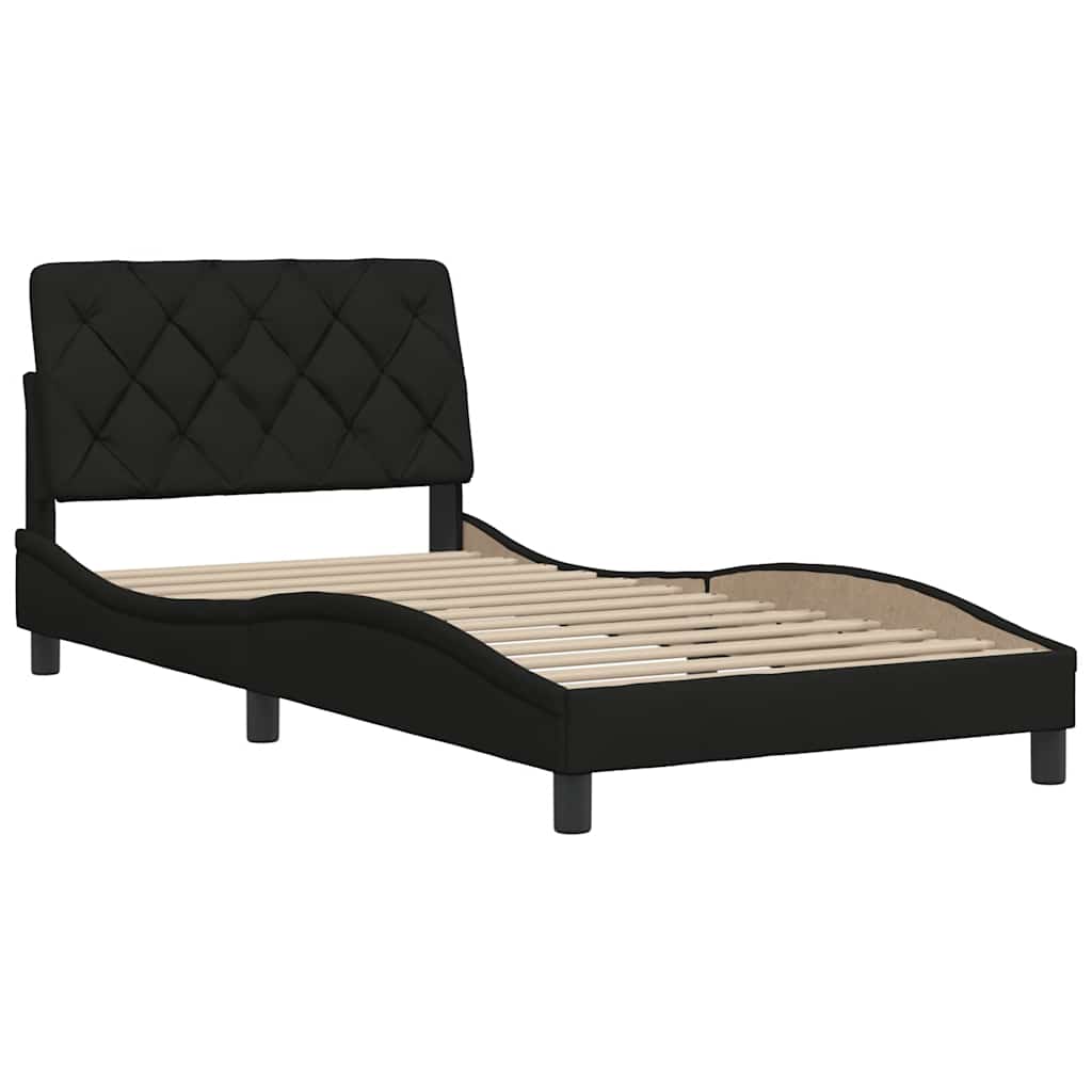 vidaXL Cadre de lit sans matelas Noir 100x200 cm Tissu
