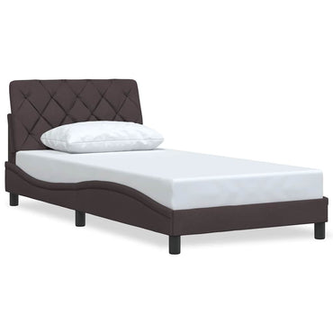 vidaXL Bettgestell ohne Matratze Dunkelbraun 100x200 cm Stoff