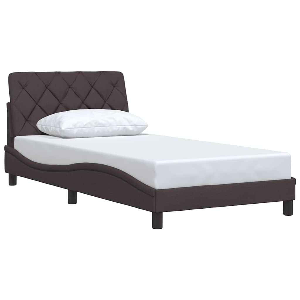 vidaXL Bettgestell ohne Matratze Dunkelbraun 100x200 cm Stoff