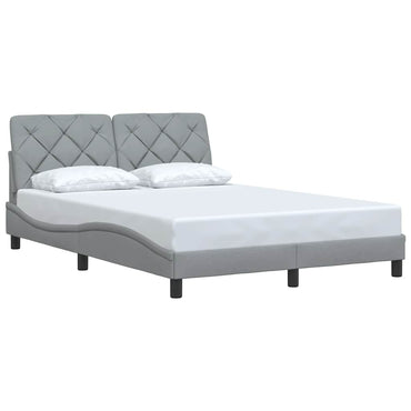 vidaXL Bettgestell ohne Matratze Hellgrau 120x200 cm Stoff