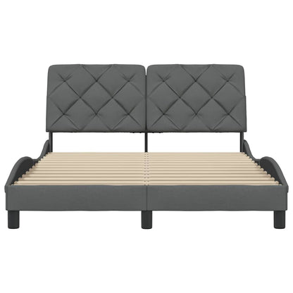 Bettgestell ohne Matratze Dunkelgrau 120x200 cm Stoff