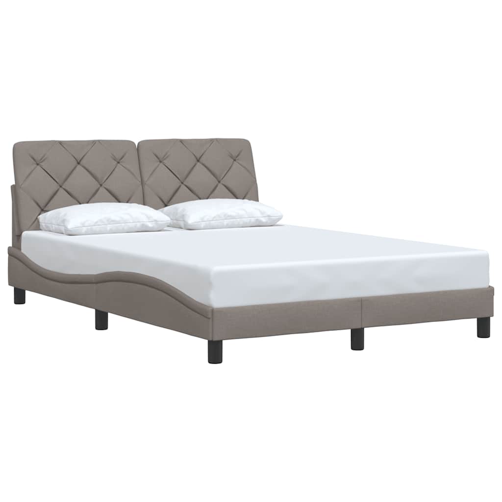 vidaXL Bettgestell ohne Matratze Taupe 120x200 cm Stoff