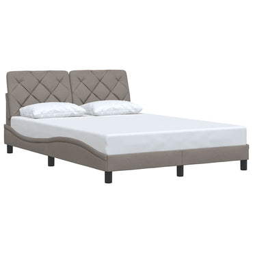 vidaXL Bettgestell ohne Matratze Taupe 120x200 cm Stoff