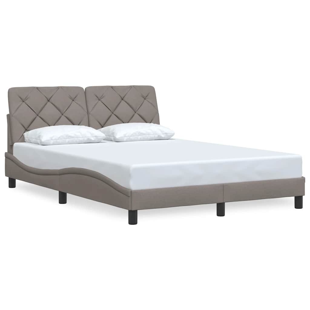 vidaXL Bettgestell ohne Matratze Taupe 120x200 cm Stoff