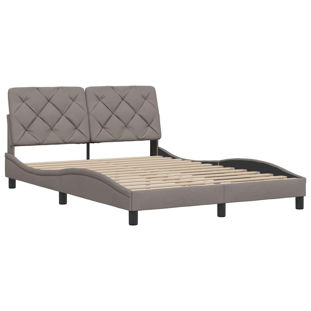 vidaXL Bettgestell ohne Matratze Taupe 120x200 cm Stoff