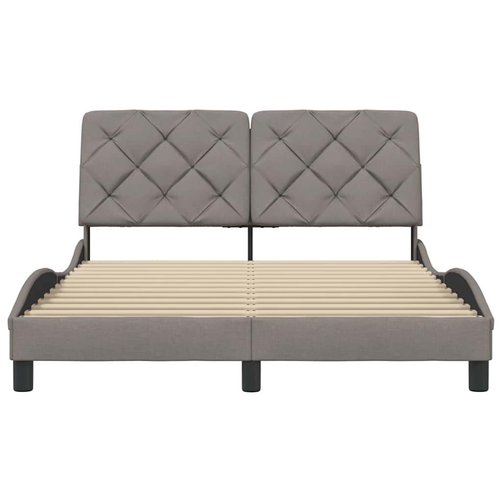vidaXL Bettgestell ohne Matratze Taupe 120x200 cm Stoff
