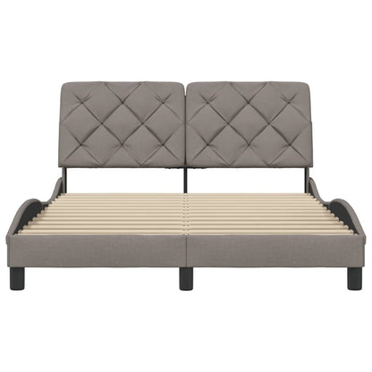 vidaXL Bettgestell ohne Matratze Taupe 120x200 cm Stoff