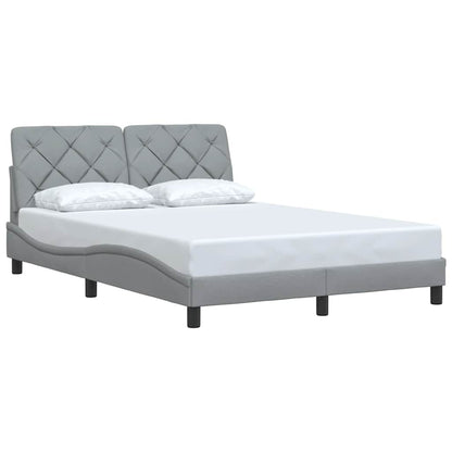 vidaXL Cadre de lit sans matelas gris clair 140x190 cm tissu
