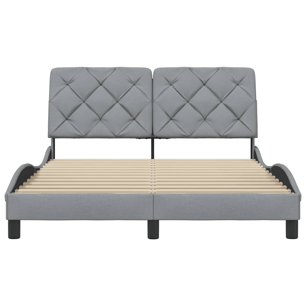 vidaXL Cadre de lit sans matelas gris clair 140x190 cm tissu