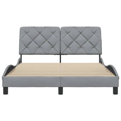 vidaXL Cadre de lit sans matelas gris clair 140x190 cm tissu