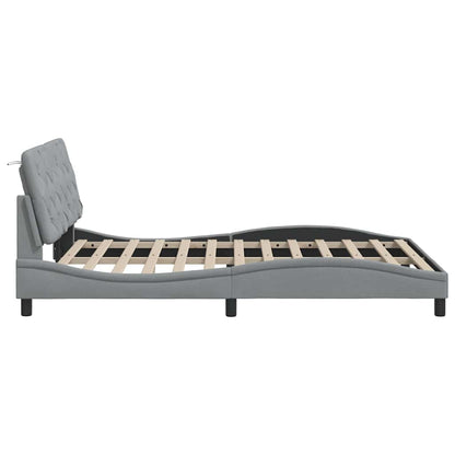 vidaXL Cadre de lit sans matelas gris clair 140x190 cm tissu