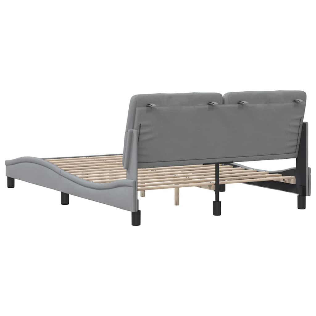 vidaXL Cadre de lit sans matelas gris clair 140x190 cm tissu