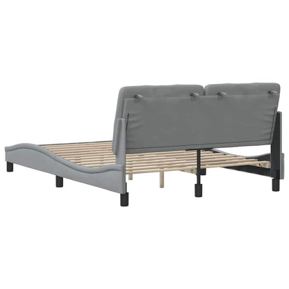 vidaXL Cadre de lit sans matelas gris clair 140x190 cm tissu