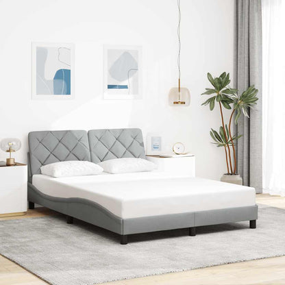 vidaXL Cadre de lit sans matelas gris clair 140x190 cm tissu