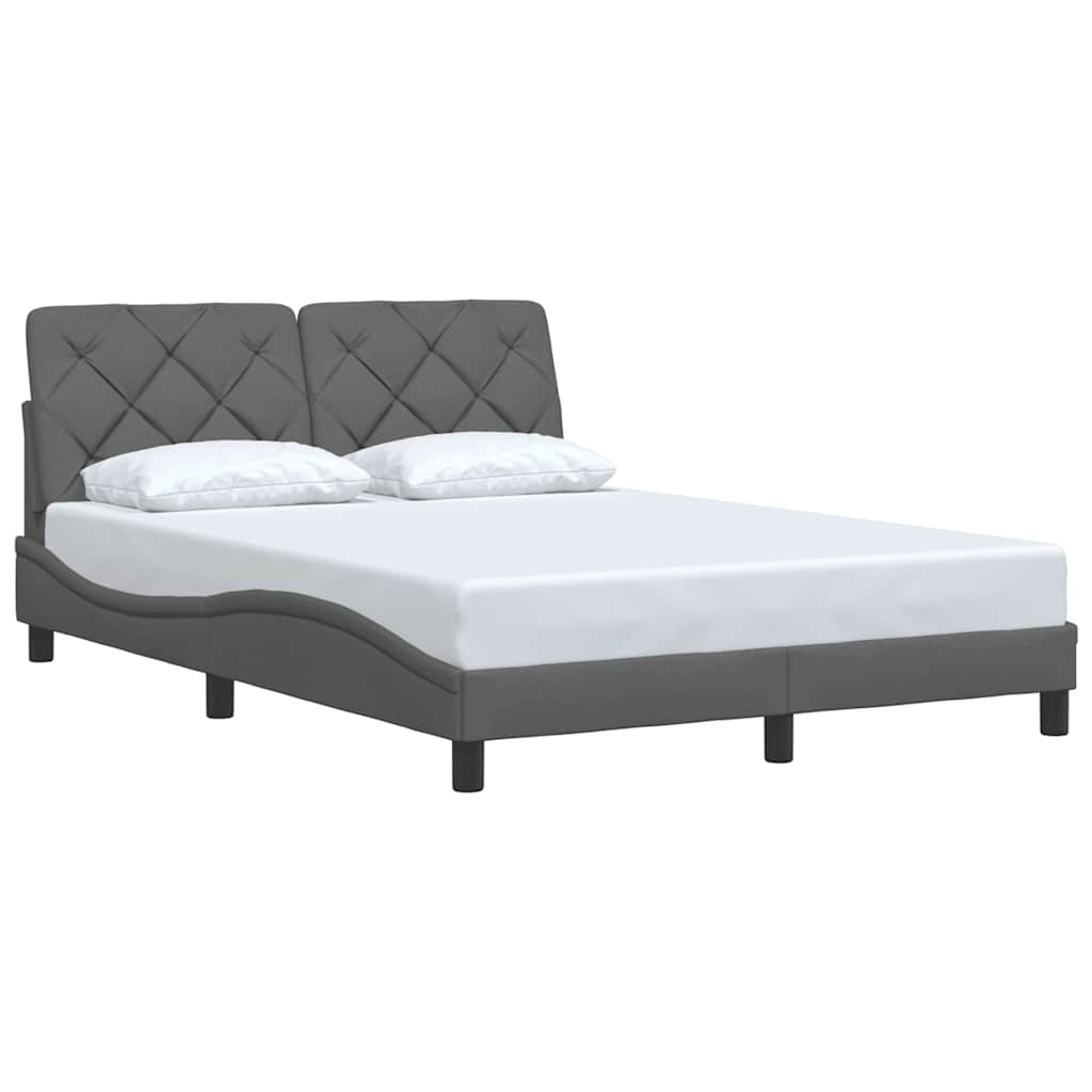 vidaXL Bettgestell ohne Matratze Dunkelgrau 140x190 cm Stoff