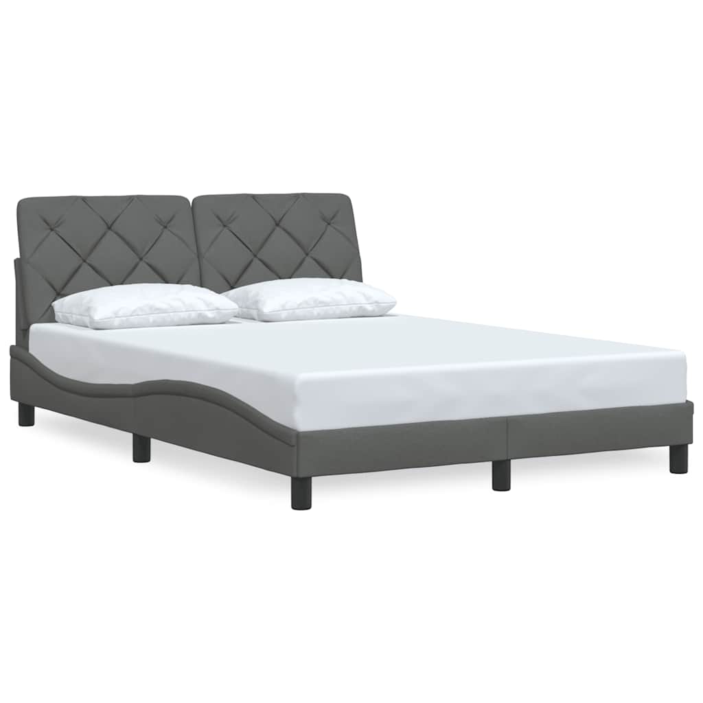 vidaXL Bettgestell ohne Matratze Dunkelgrau 140x190 cm Stoff