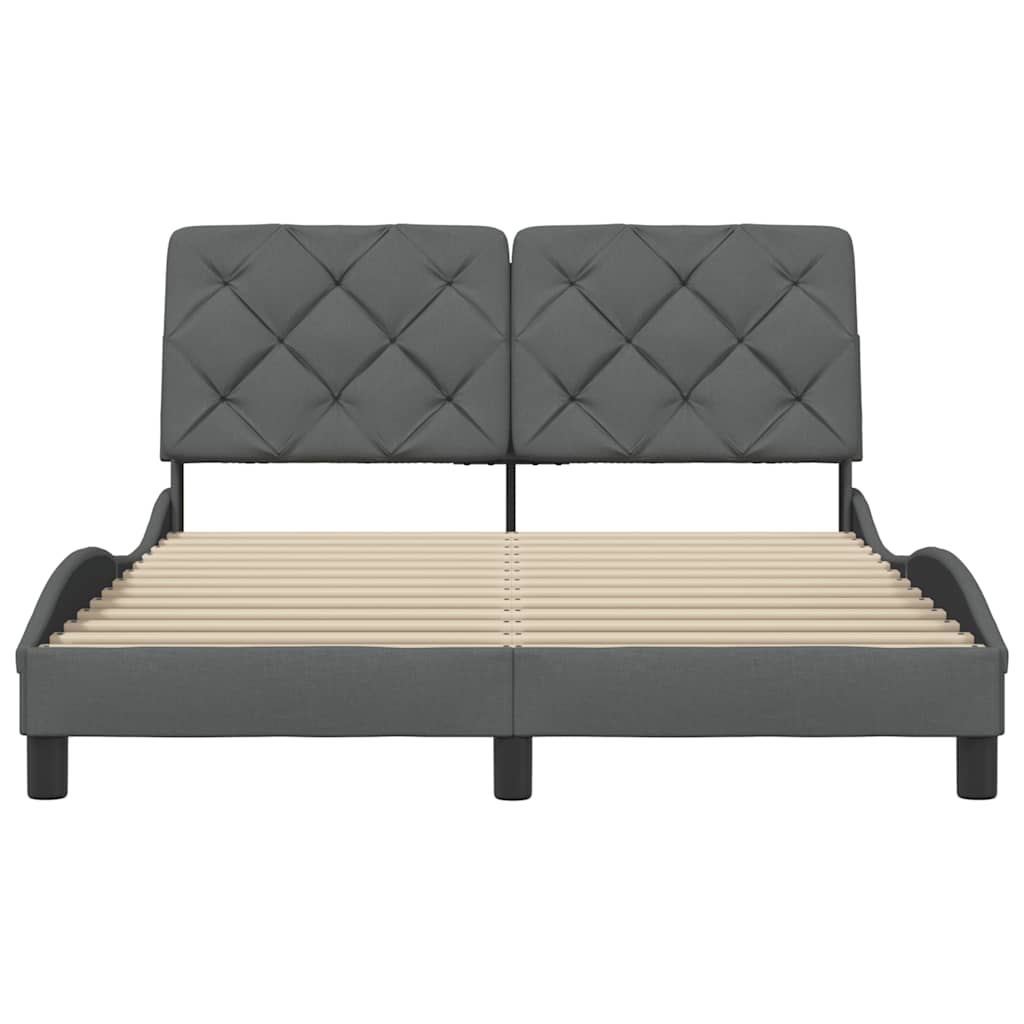 vidaXL Bettgestell ohne Matratze Dunkelgrau 140x190 cm Stoff