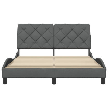 vidaXL Bettgestell ohne Matratze Dunkelgrau 140x190 cm Stoff