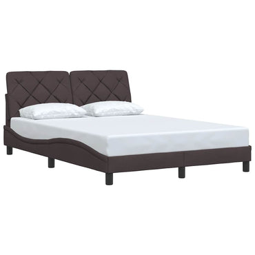vidaXL Bettgestell ohne Matratze Dunkelbraun 140x190 cm Stoff