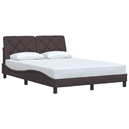 vidaXL Bettgestell ohne Matratze Dunkelbraun 140x190 cm Stoff