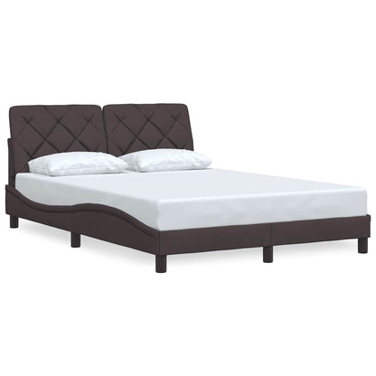 vidaXL Bettgestell ohne Matratze Dunkelbraun 140x190 cm Stoff