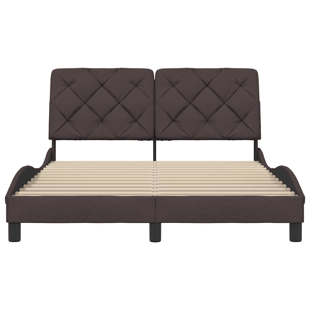 vidaXL Bettgestell ohne Matratze Dunkelbraun 140x190 cm Stoff