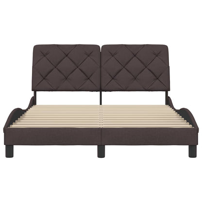 vidaXL Bettgestell ohne Matratze Dunkelbraun 140x190 cm Stoff