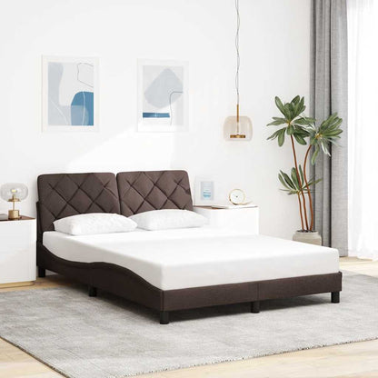 vidaXL Bettgestell ohne Matratze Dunkelbraun 140x190 cm Stoff