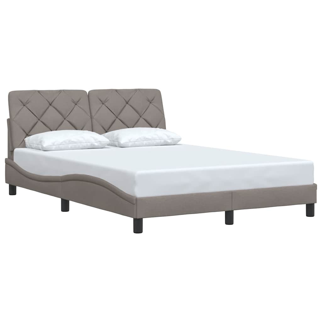 vidaXL Bettgestell ohne Matratze Taupe 140x190 cm Stoff