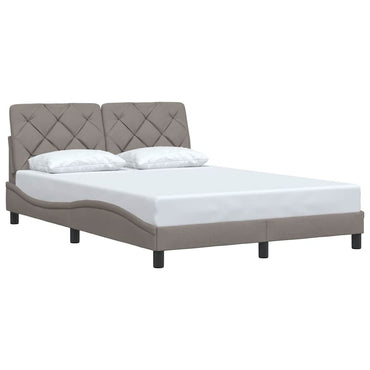 vidaXL Bettgestell ohne Matratze Taupe 140x190 cm Stoff