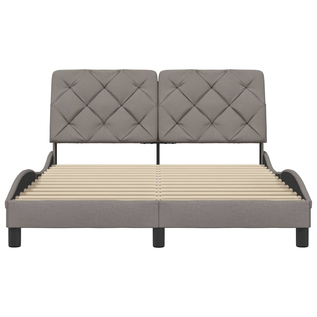 vidaXL Bettgestell ohne Matratze Taupe 140x190 cm Stoff