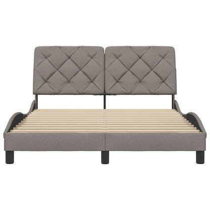 vidaXL Bettgestell ohne Matratze Taupe 140x190 cm Stoff