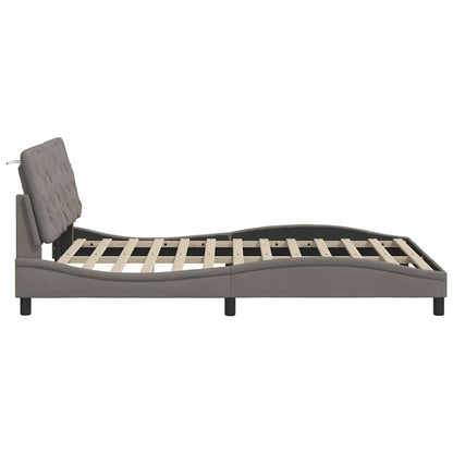 vidaXL Bettgestell ohne Matratze Taupe 140x190 cm Stoff