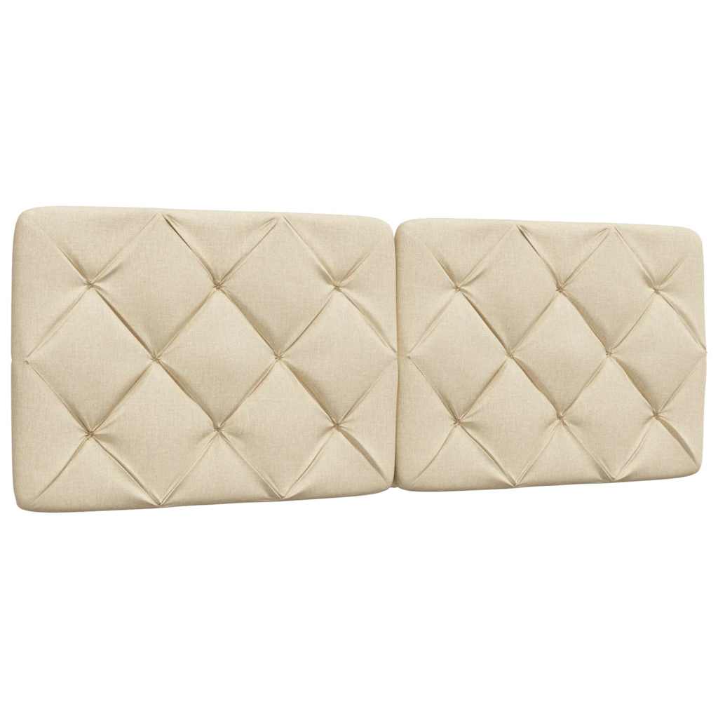 vidaXL Bettgestell ohne Matratze Creme 140x190 cm Stoff