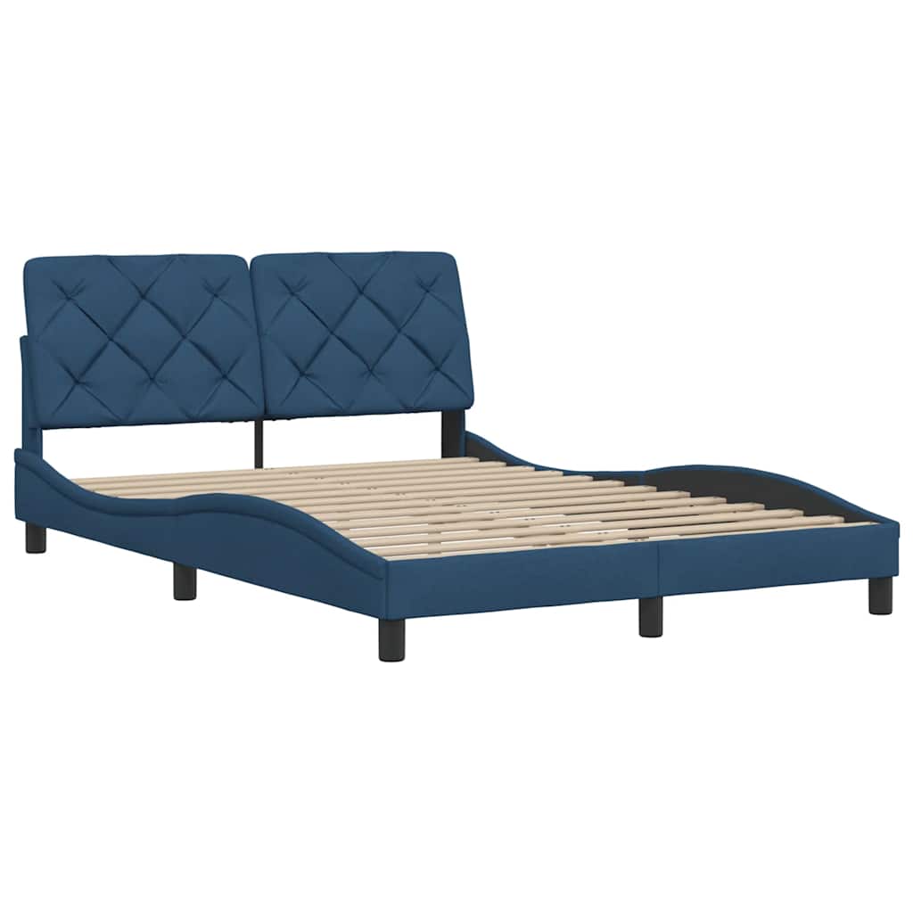 vidaXL Bettgestell ohne Matratze Blau 140x190 cm Stoff