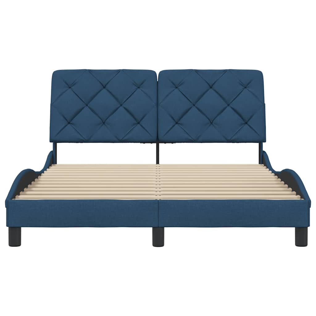 vidaXL Bettgestell ohne Matratze Blau 140x190 cm Stoff