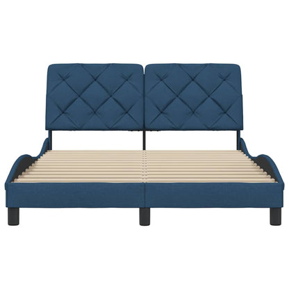 vidaXL Bettgestell ohne Matratze Blau 140x190 cm Stoff