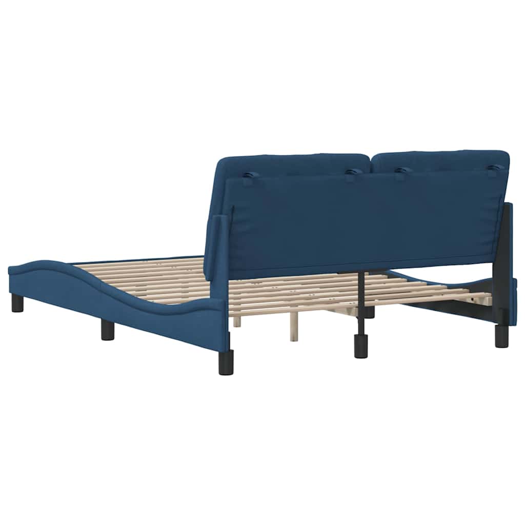 vidaXL Bettgestell ohne Matratze Blau 140x190 cm Stoff