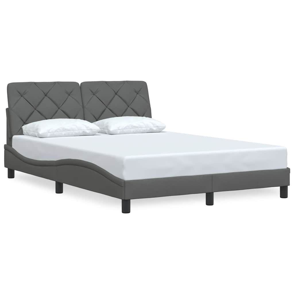 vidaXL Bettgestell ohne Matratze Dunkelgrau 140x200 cm Stoff