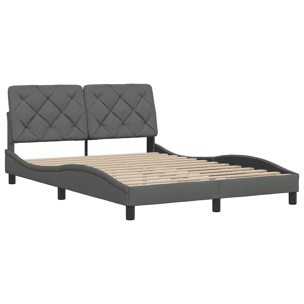 vidaXL Bettgestell ohne Matratze Dunkelgrau 140x200 cm Stoff
