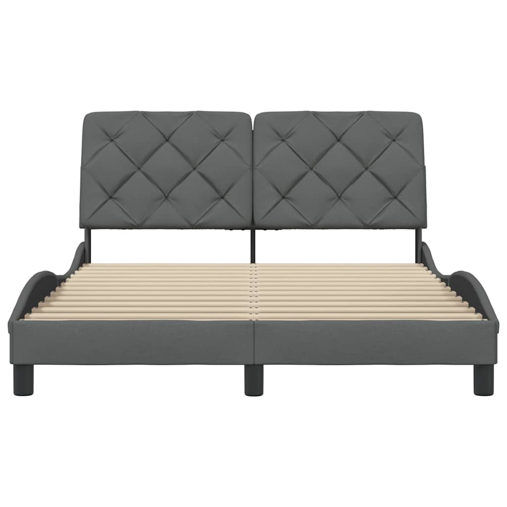 vidaXL Bettgestell ohne Matratze Dunkelgrau 140x200 cm Stoff