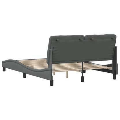 vidaXL Bettgestell ohne Matratze Dunkelgrau 140x200 cm Stoff