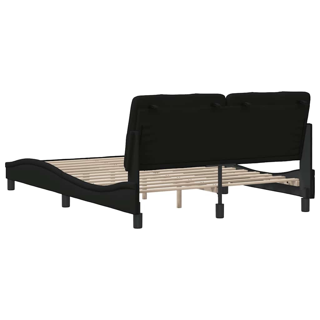 vidaXL Bettgestell ohne Matratze Schwarz 140x200 cm Stoff