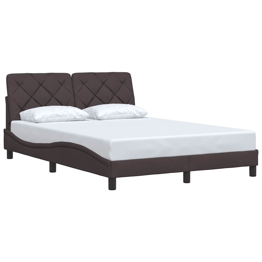 vidaXL Cadre de lit sans matelas Marron foncé 140x200 cm Tissu
