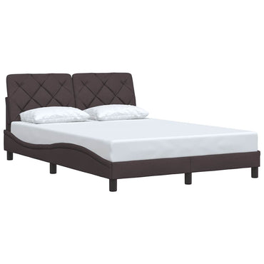 vidaXL Cadre de lit sans matelas Marron foncé 140x200 cm Tissu