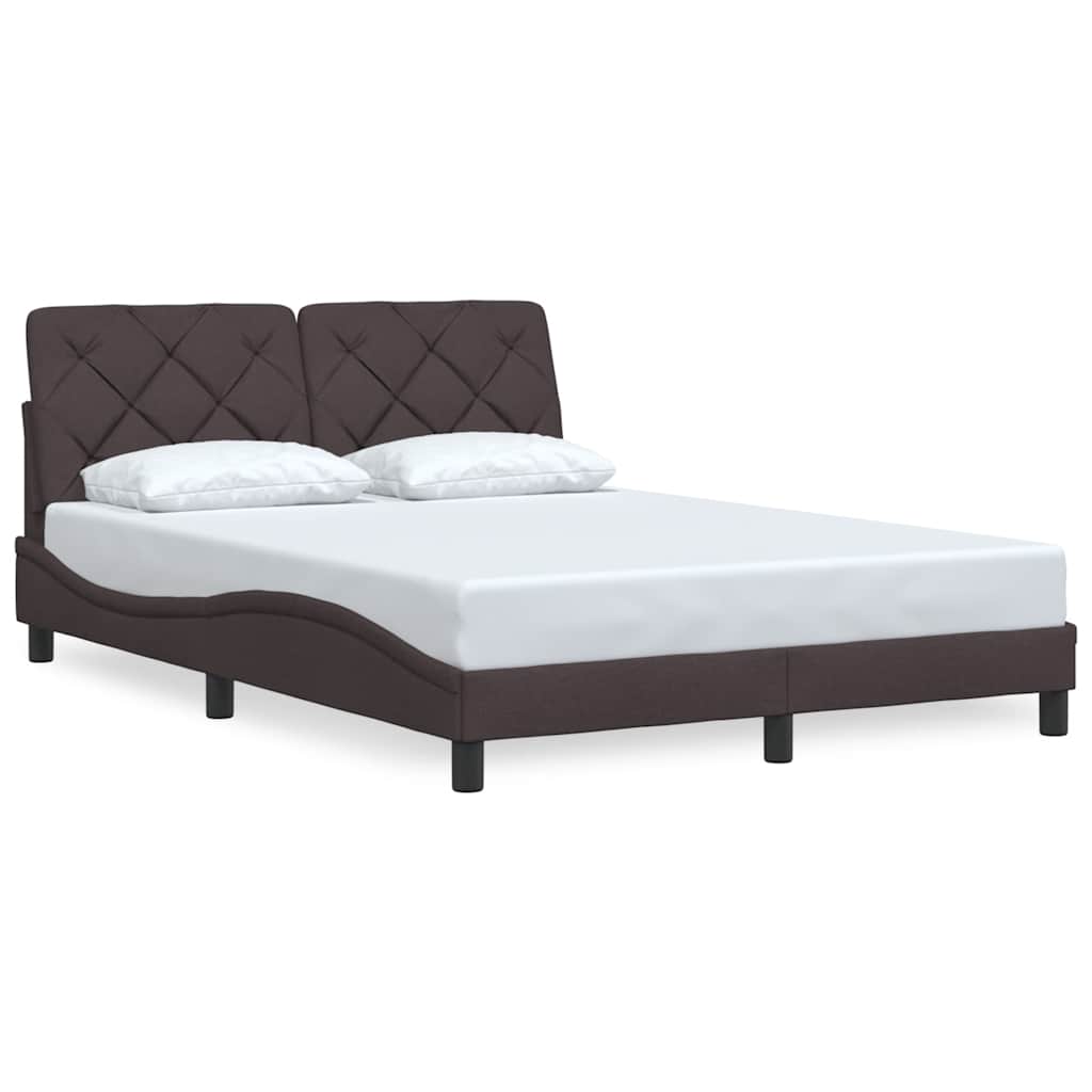 vidaXL Cadre de lit sans matelas Marron foncé 140x200 cm Tissu