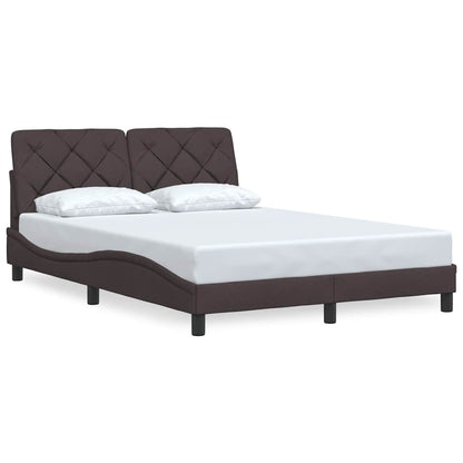 vidaXL Cadre de lit sans matelas Marron foncé 140x200 cm Tissu